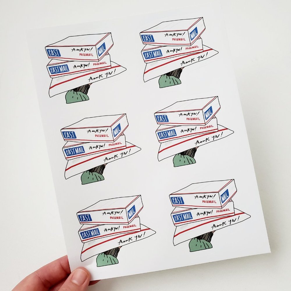 LB024 STICKERS Custom Poshmark Stickers POSH MAIL Shipping Supplies - Picture 5 of 6